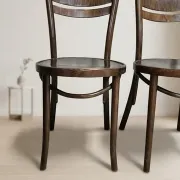 Set of 4 TON wooden dining chairs, 20th century, Czechoslovak, 90 × 46 cm