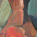 Original Swedish abstract oil painting on canvas "Abstract Rocks"