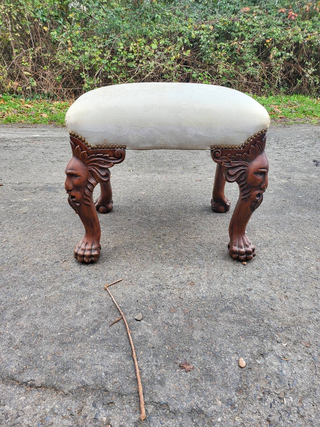 Antique carved wooden footrest – 19th - early 20th century
