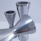 3 bougeoirs "diabolo" en aluminium, 1990