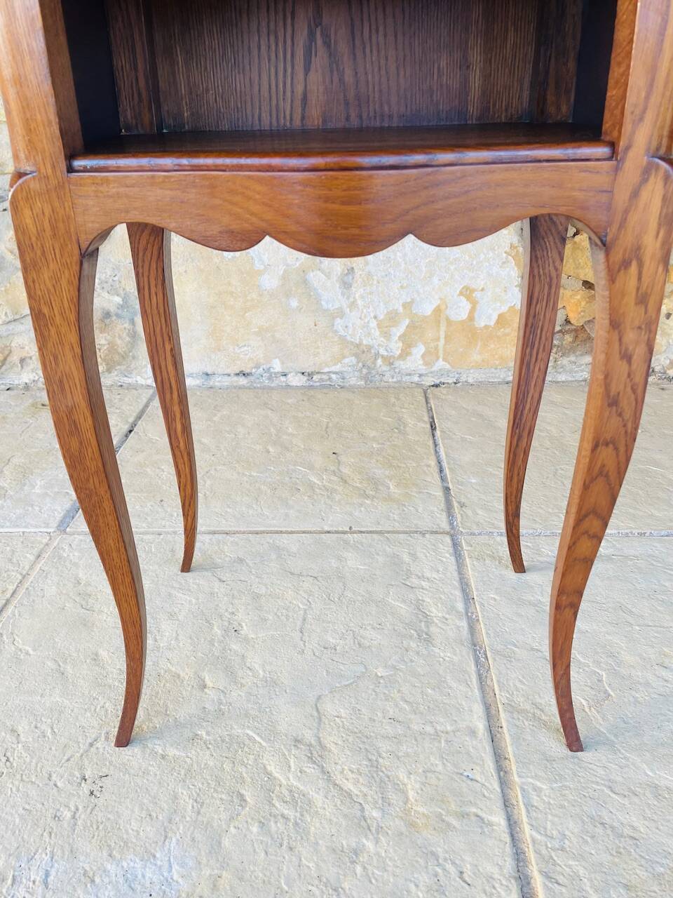 Pair of Louis XV style bedside tables in oak