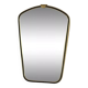 Rear view mirror and free form from the 60s brass frame highlighted with black