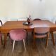 Vintage table with tapered legs.