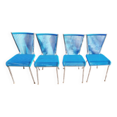 Lot de 4 chaises scoubidou années 60