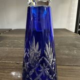 Carafe Art-Deco - Cristal Saint-Louis - Taillé et Bleu Cobalt H 22 cm