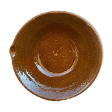 Large brown glazed salad bowl