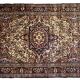 Handmade antique Persian Sarouk rug 3.1' x 5.2' (94cm x 158cm) 1900s