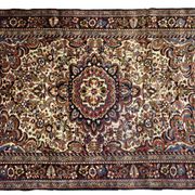 Handmade antique Persian Sarouk rug 3.1' x 5.2' (94cm x 158cm) 1900s