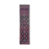 Tapis vintage anatolian purple runner tissé à la main 78 cm x 311 cm