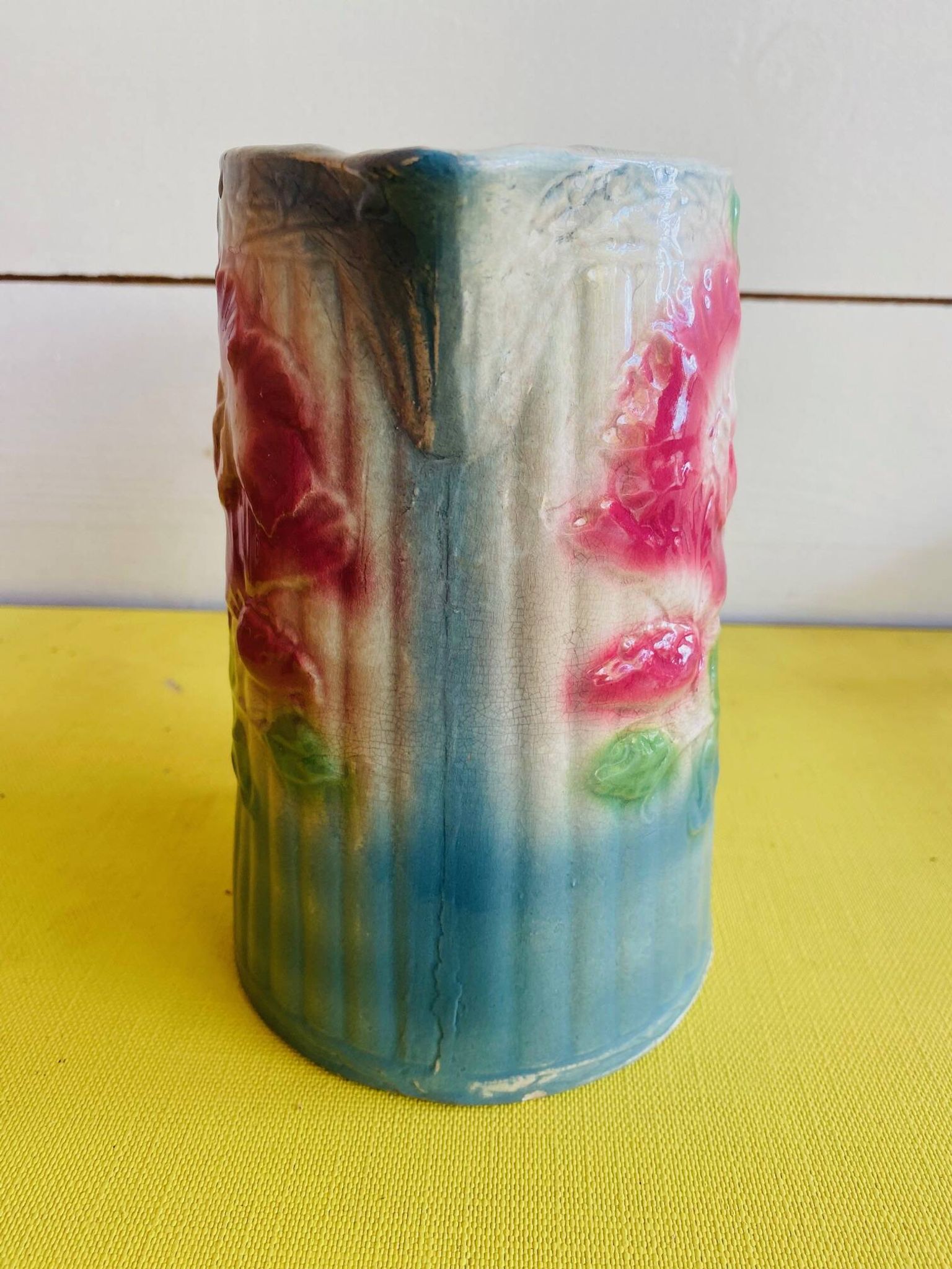 Old slip pitcher Made in France Sweet pea