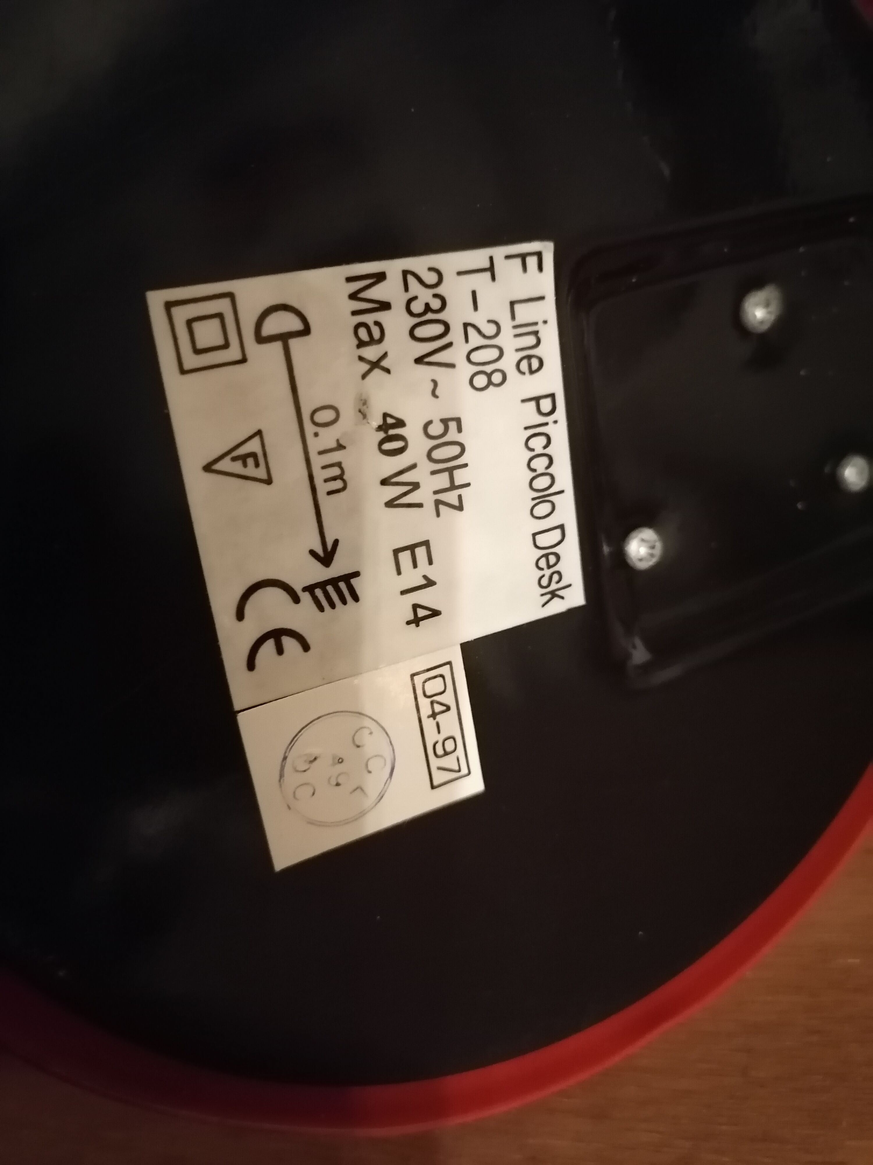 Bedside desk lamp 1990