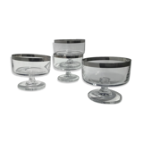 4 Ice cream or fruit salad bowls with mirror edge
