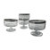 4 Ice cream or fruit salad bowls with mirror edge