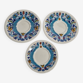 Trois soucoupes "Izmir", Villeroy et Boch, vintage années 70