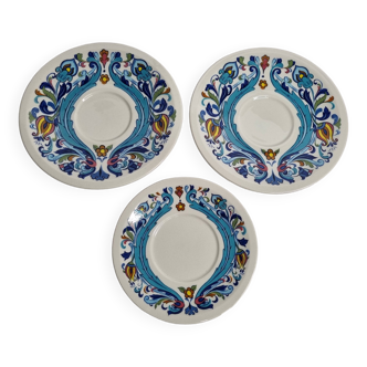 Trois soucoupes "Izmir", Villeroy et Boch, vintage années 70