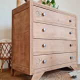 Raw Art Deco chest of drawers details compass feet
