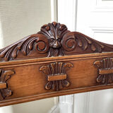 Gothic Curule Dagobert armchair in carved walnut, 19th century