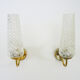 Pair of brass glass tulip wall lights 50-60s