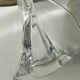 Pair of table lamps - Twisted transparent glass bases from the 1950s - Hemp shades