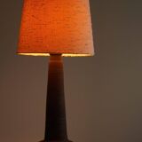 Tall decorative floor lamp in organic ceramic, mid-century Danish, 1970s.