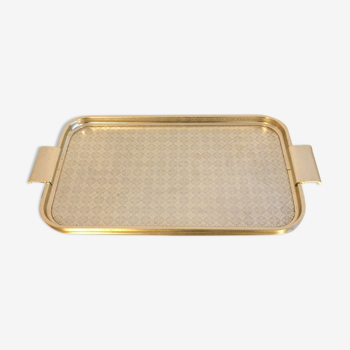 Gold anodized aluminium top woodmet, vintage 50s