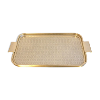 Gold anodized aluminium top woodmet, vintage 50s