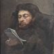 French school of the 19th century, Portrait of a man reading, oil on canvas