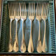 Set of 24 old cutlery: Alfenide housewife, monogrammed Fidelio model