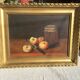 Painting on panel apples and the jar of jam