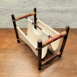 Vintage magazine holders 70's ~ rattan, burlap and wicker ~ France