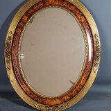 Old oval frame gilded stucco wood 50.5x40 cm, leaf 40x29.8 cm circa 1930 SB