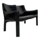 1980s vintage Italian designer ‘CAB 414’ 2-seater leather sofa by Mario Bellini for Cassina in black leather