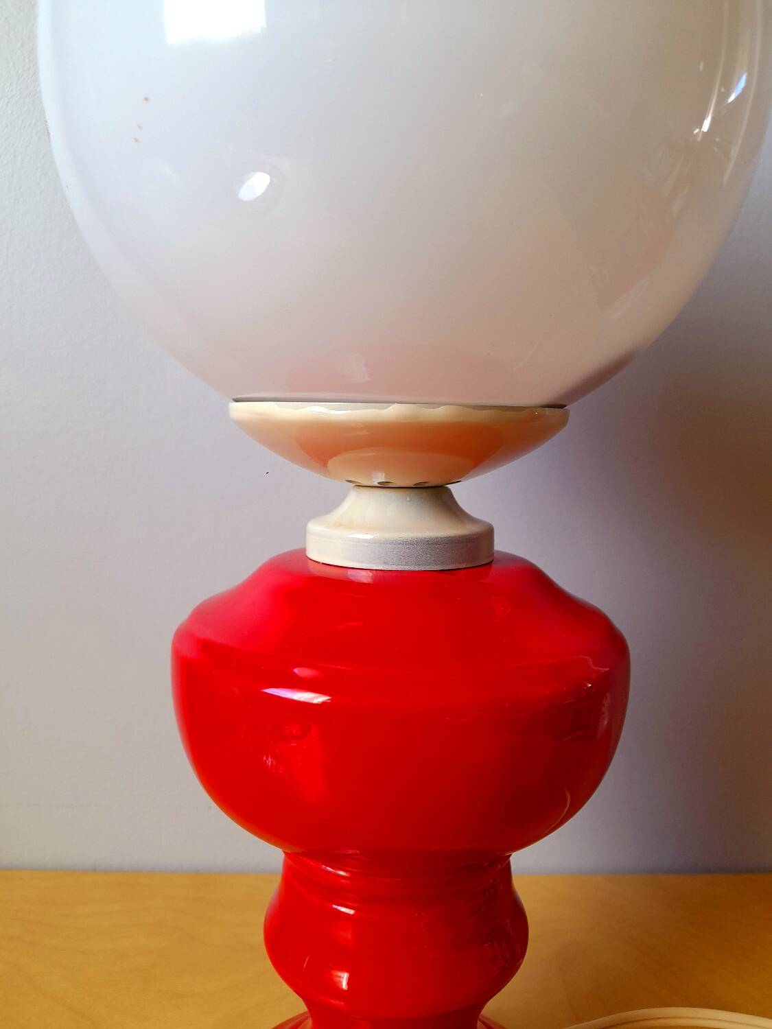 Ceramic and opaline lamp 1970.