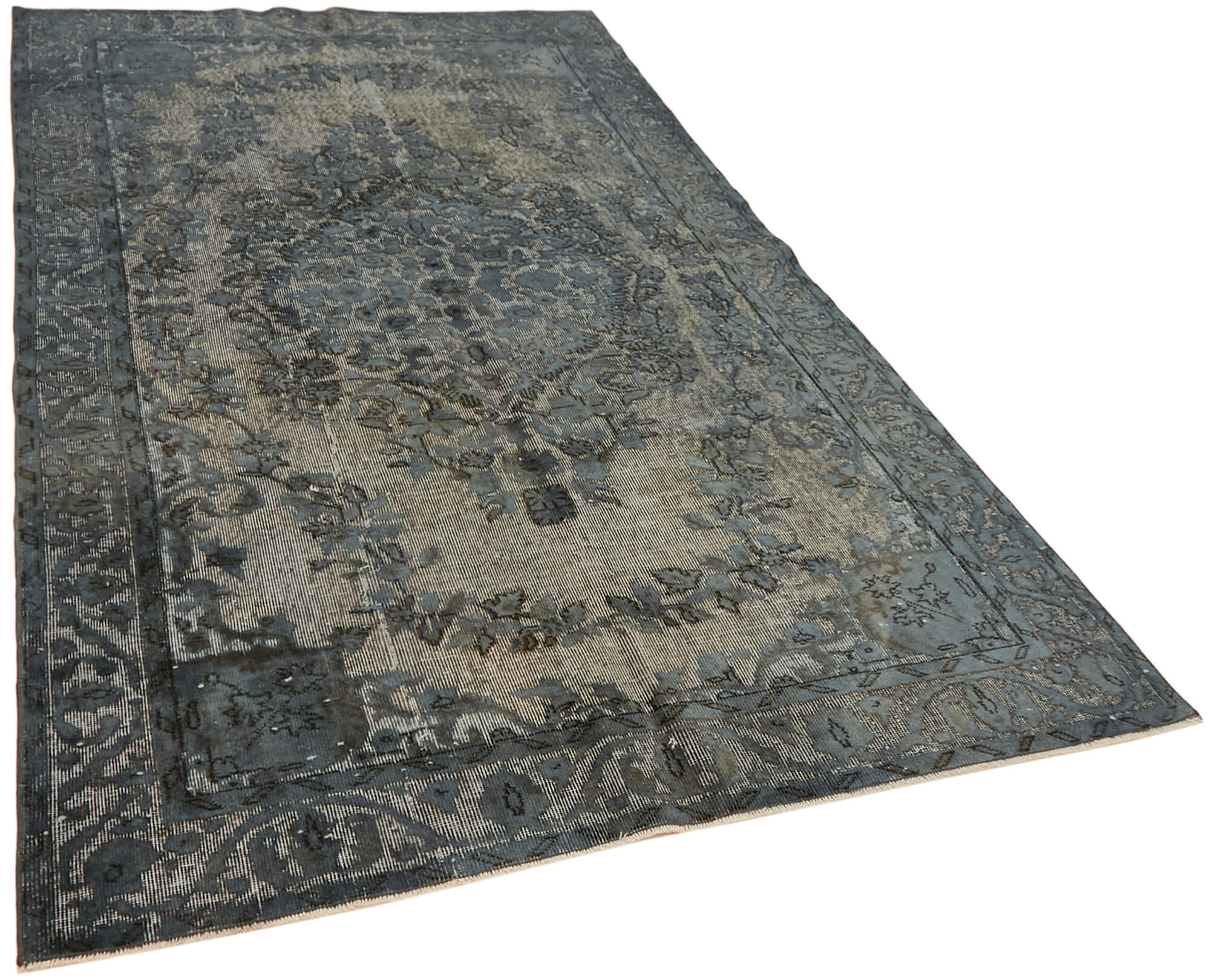 Handwoven Unique Oriental 1980s 165 cm x 274 cm Grey Rug