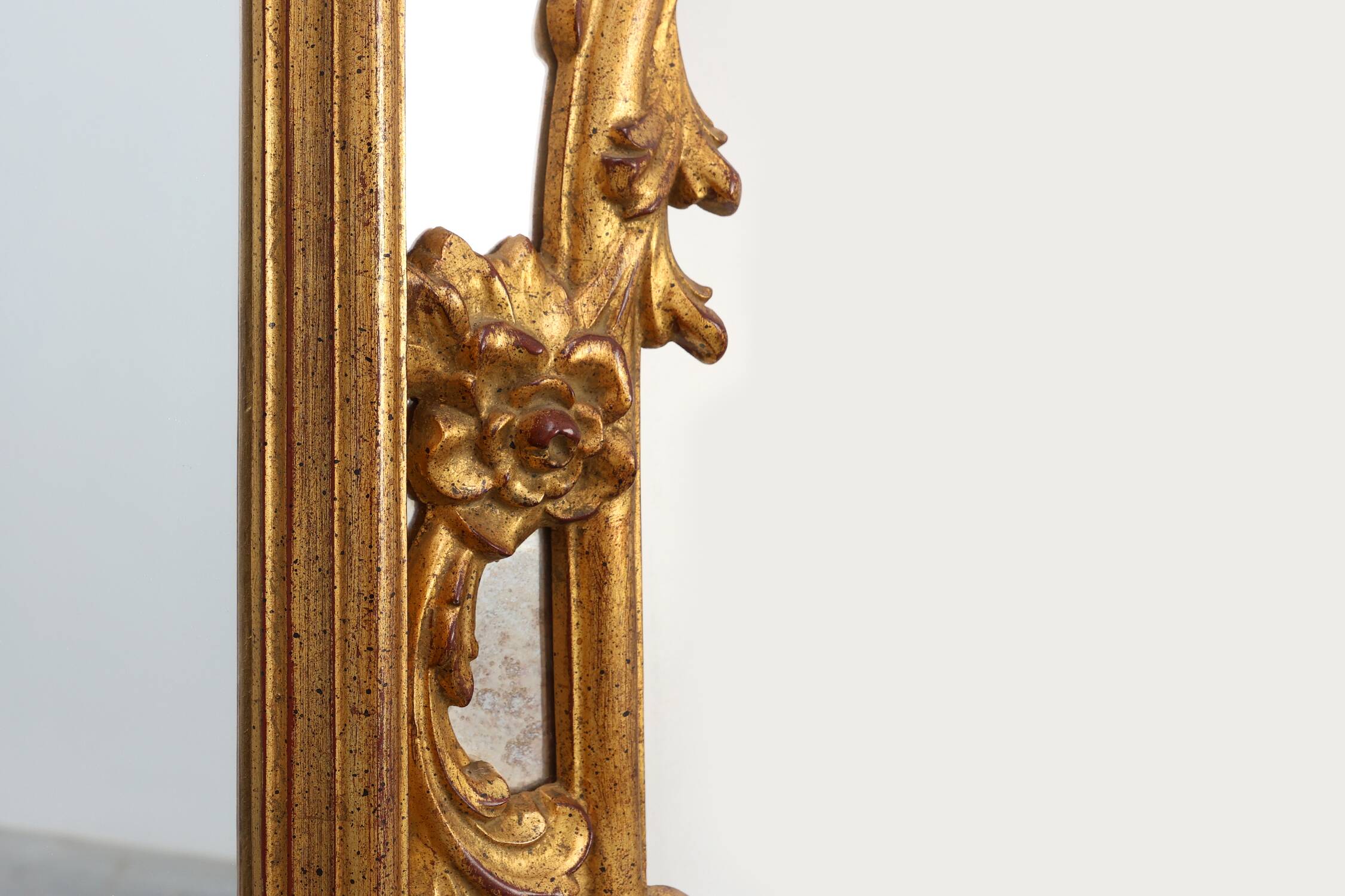 20th century large gilded baroque style mirror by Deknudt, Belgium