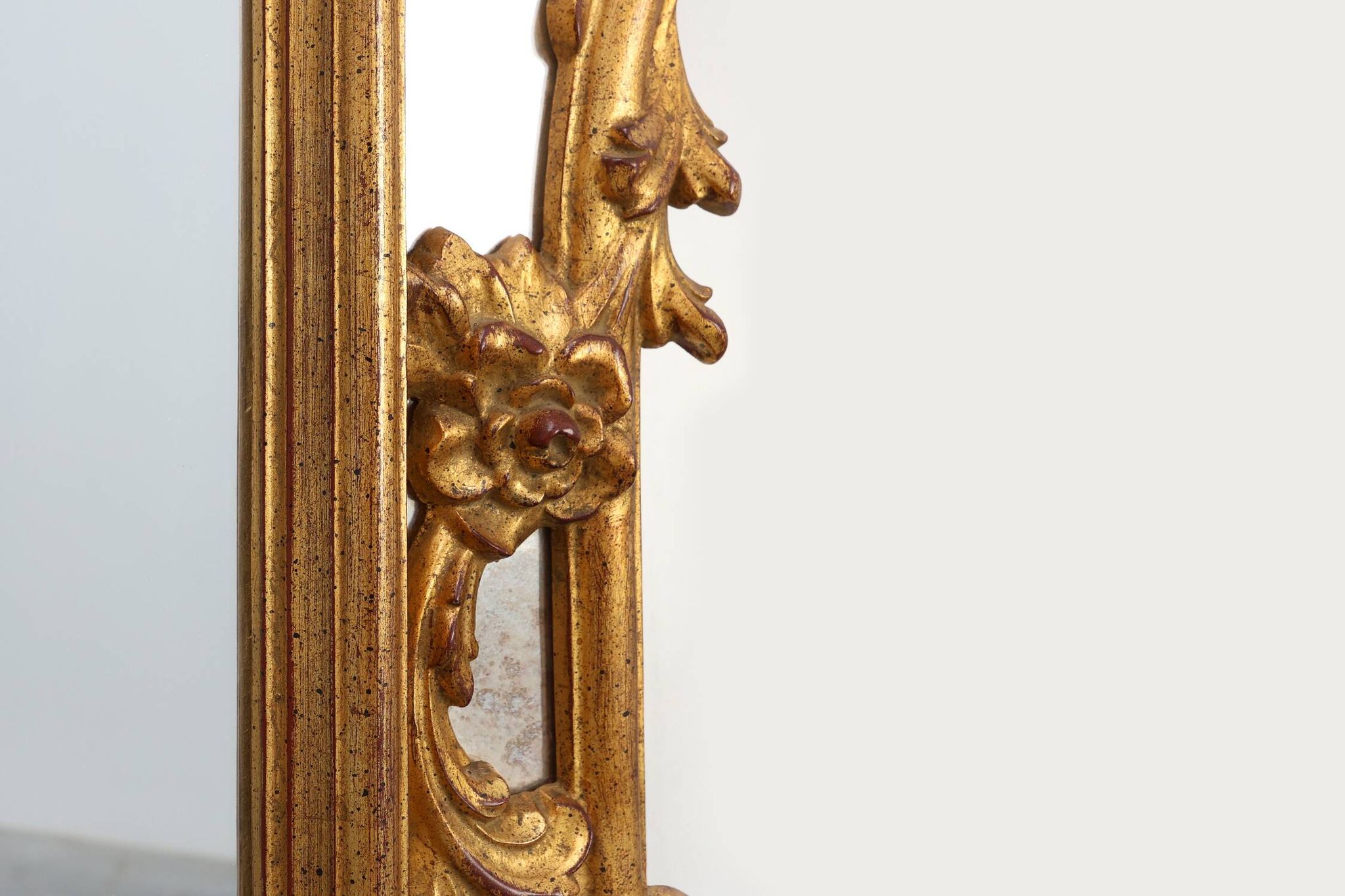 20th century large gilded baroque style mirror by Deknudt, Belgium