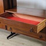 Vintage Italian bookcase in wood and metal, 1960