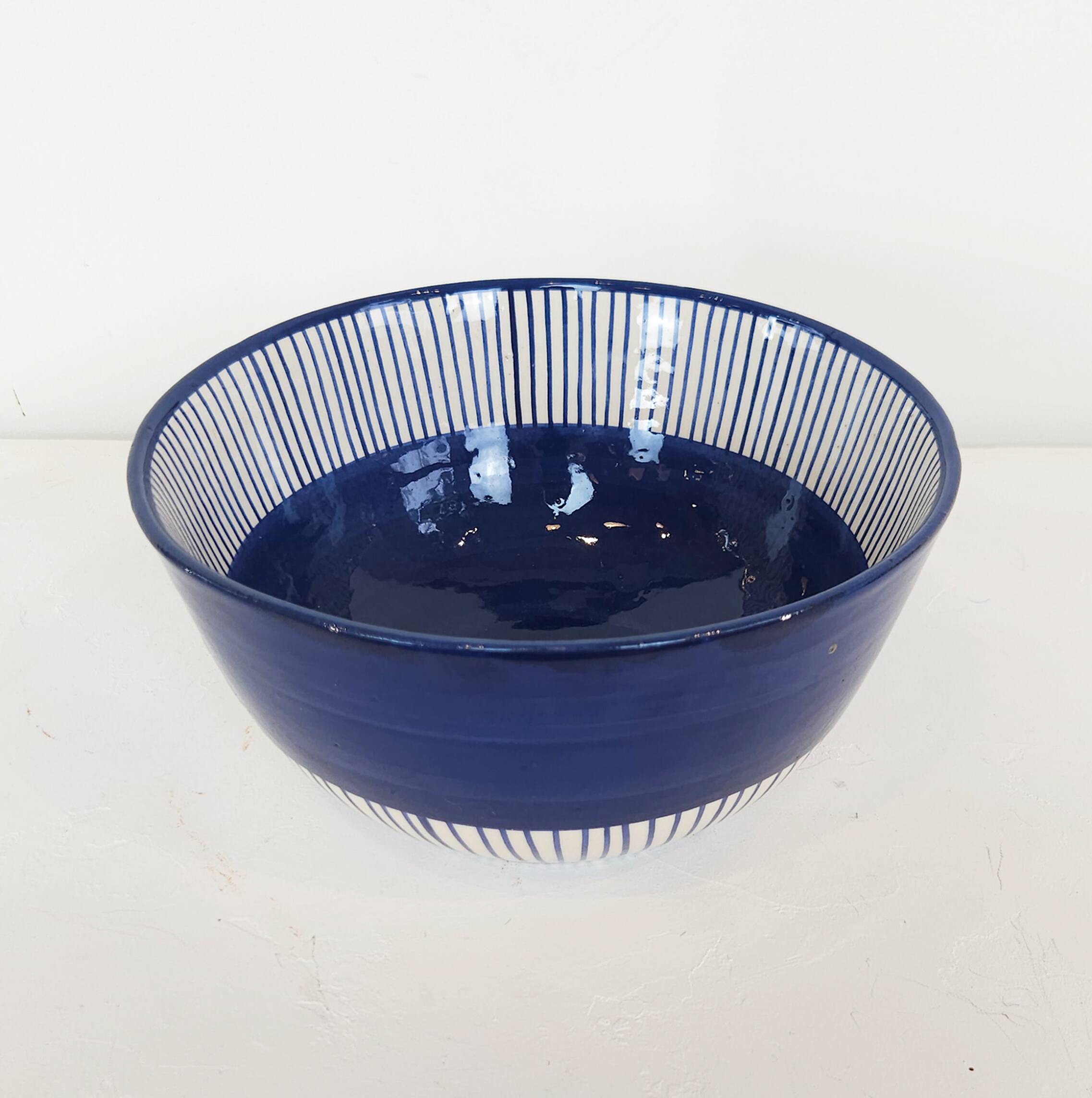 Grand bol - PALME bordure bleu