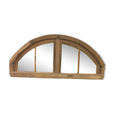 Former raw oak transom mirror 134x61cm