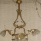 bronze and brass chandelier with 6 arms from the early 20th century
