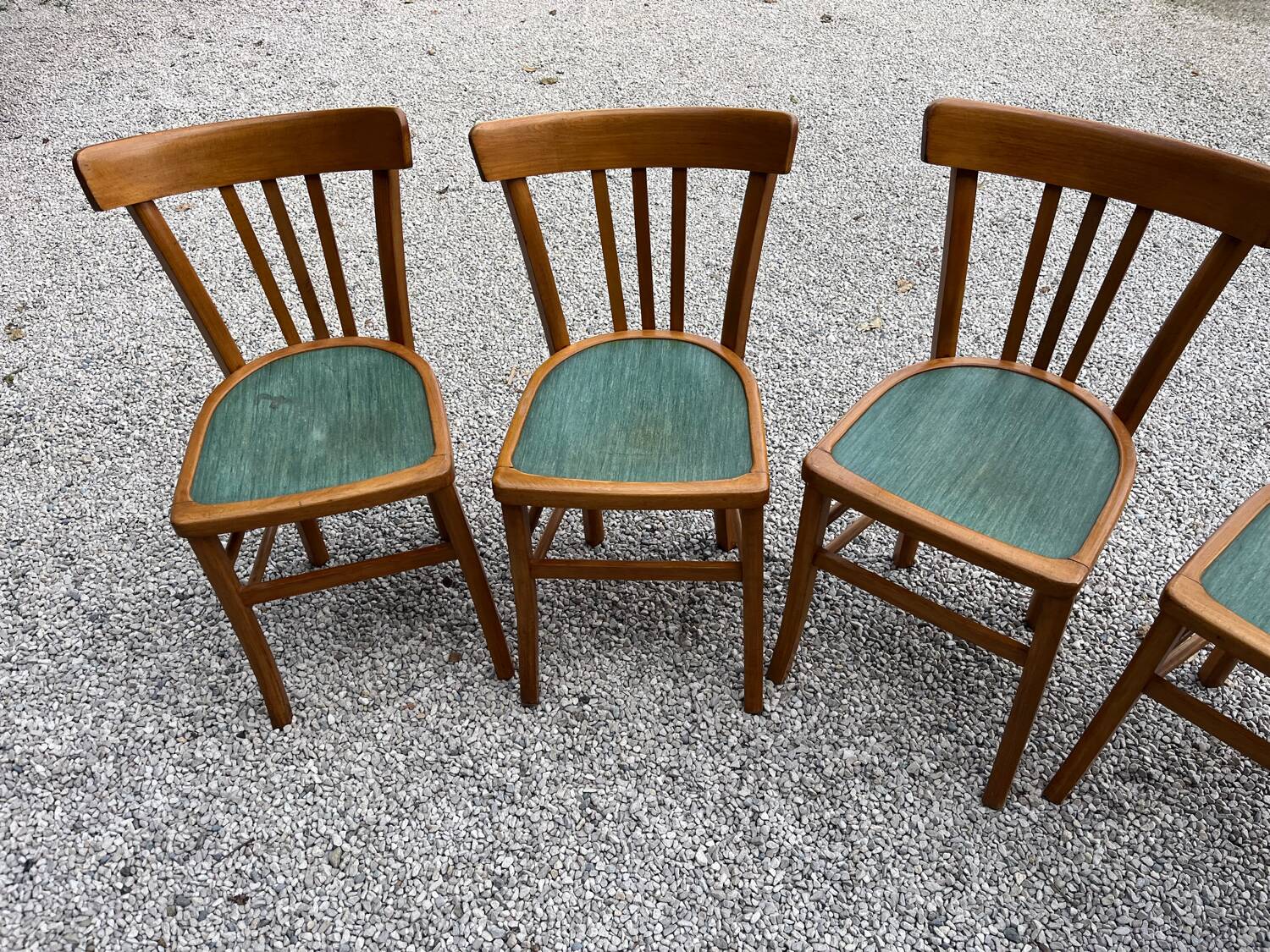 Set of 5 1950s bistro chairs