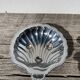 Silver-plated metal shell butter dish