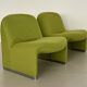 Giancarlo Piretti Alky Lounge Chairs in New Green Fabric, Set of 2