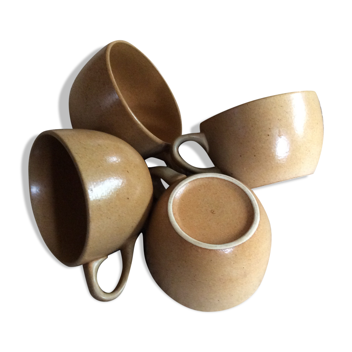 Series of 4 sandstone cups