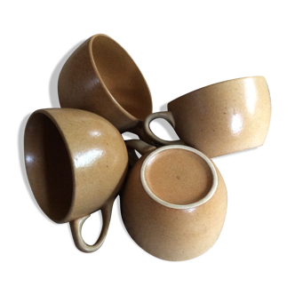 Series of 4 sandstone cups