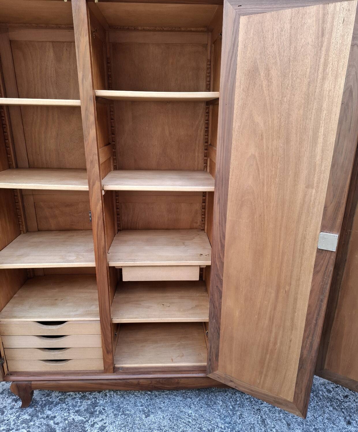 3-door walnut wardrobe