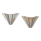 Pair of Art Deco glass paste wall lights