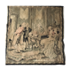 Tapisserie murale ancienne "Enfant au piano"