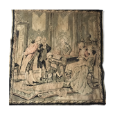 Old wall tapestry "Child at the piano"