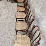 Set of 6 caned bistro chairs